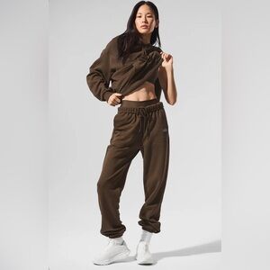 NEW ALO Yoga Accolade Fleece Jogger Pants Espresso